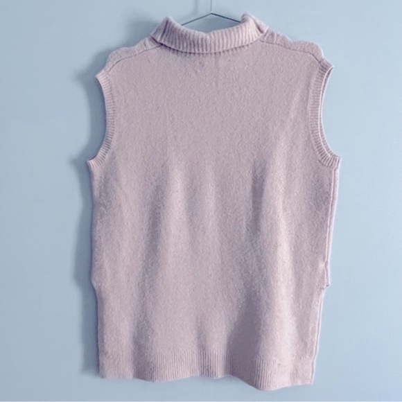 LOFT Cream Cable Knit Turtleneck Sweater Vest S - Picture 8 of 11